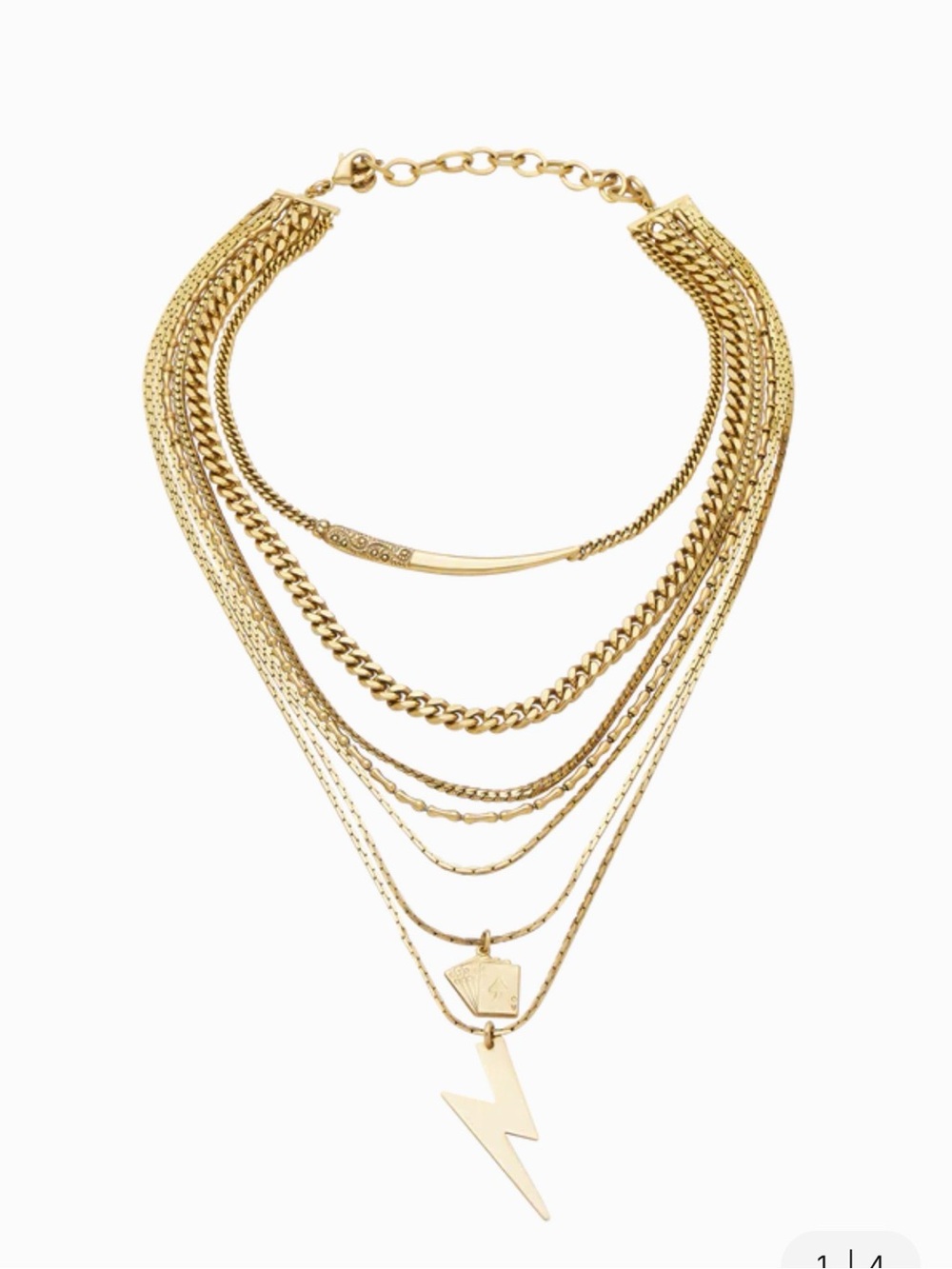 Dylanlex Joey II 18K Gold Plated Layered Chain Charm Necklace